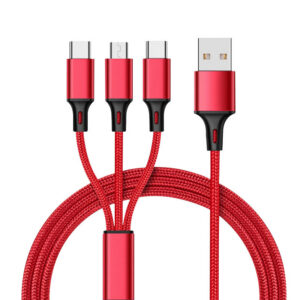 3 In 1 Type C/ Lightning/ Micro USB Cable Bulk