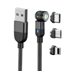 3 in 1 Nylon Braided Magnetic USB Cable